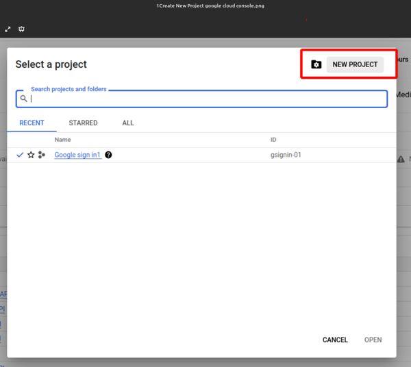 Google cloud console create account